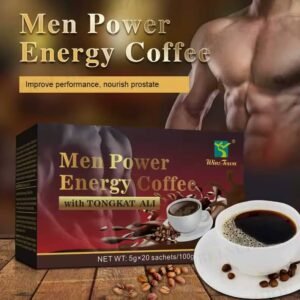 Men Power Energy Coffee with Tongkat Ali – Instant Herbal Coffee for Men, 20 Sachets - Image 2